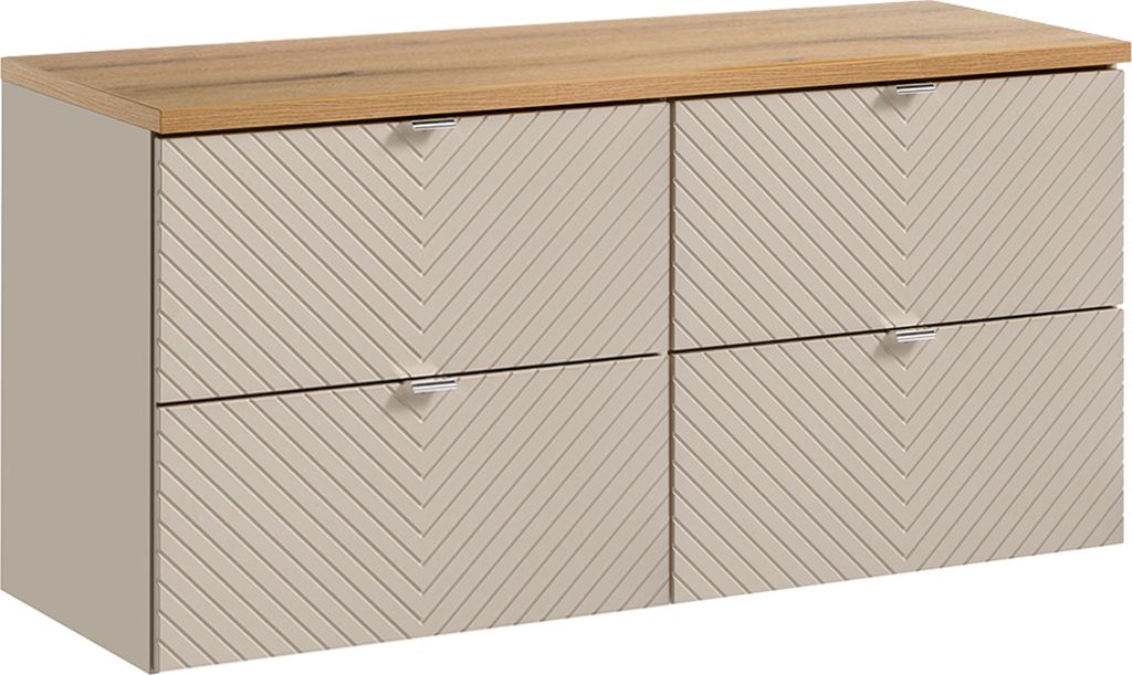 Waschtischunterschrank 120.4cm Manoa mit 4 Schubladen, Kaschmir