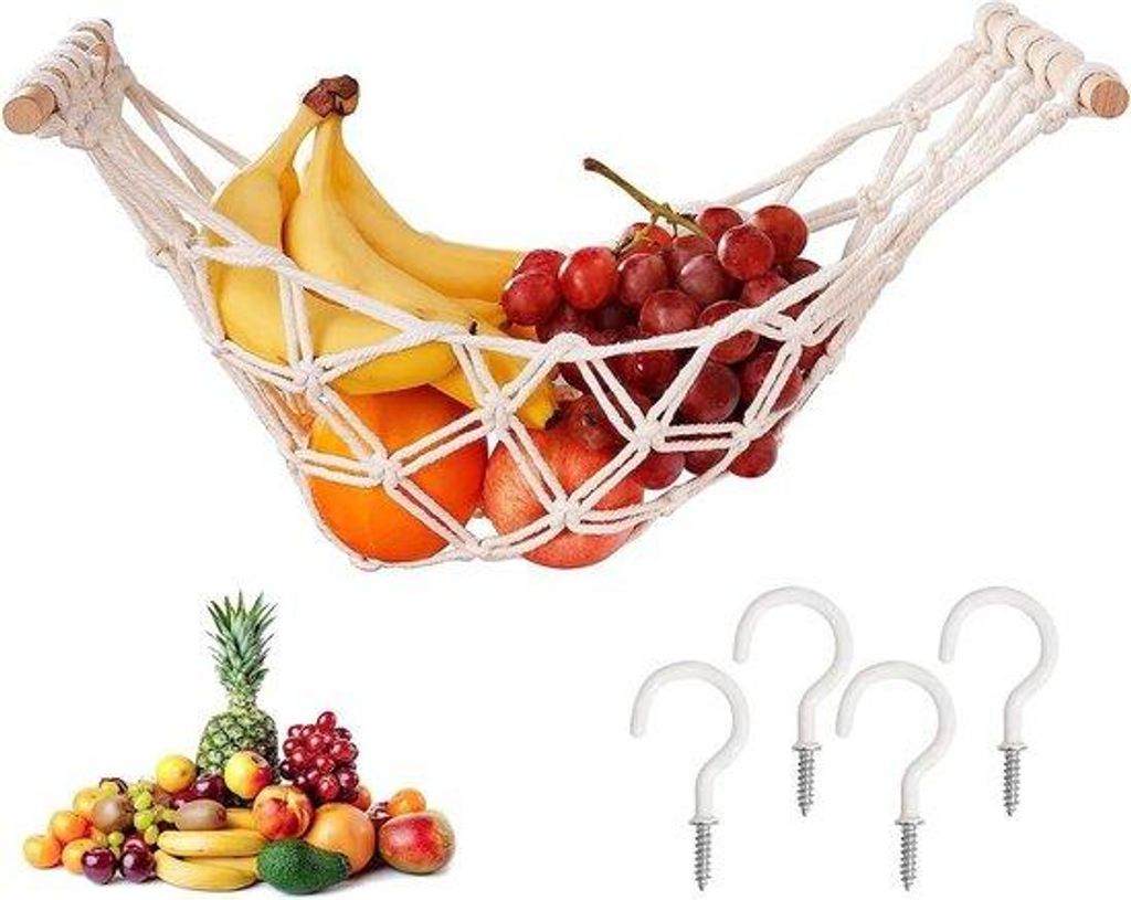 Bohemian-Design-Opbergnet mit Haken für Küche und Wohnmobil