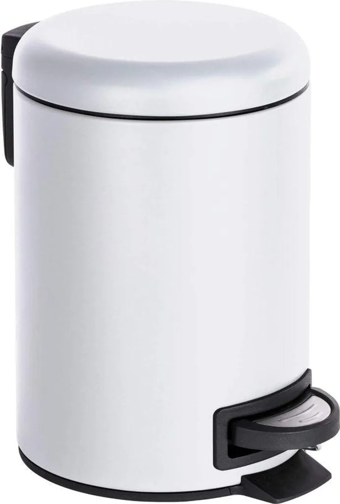 Poubelle à pédale 3 litres en métal blanc pour WC et bureau - Série Pure