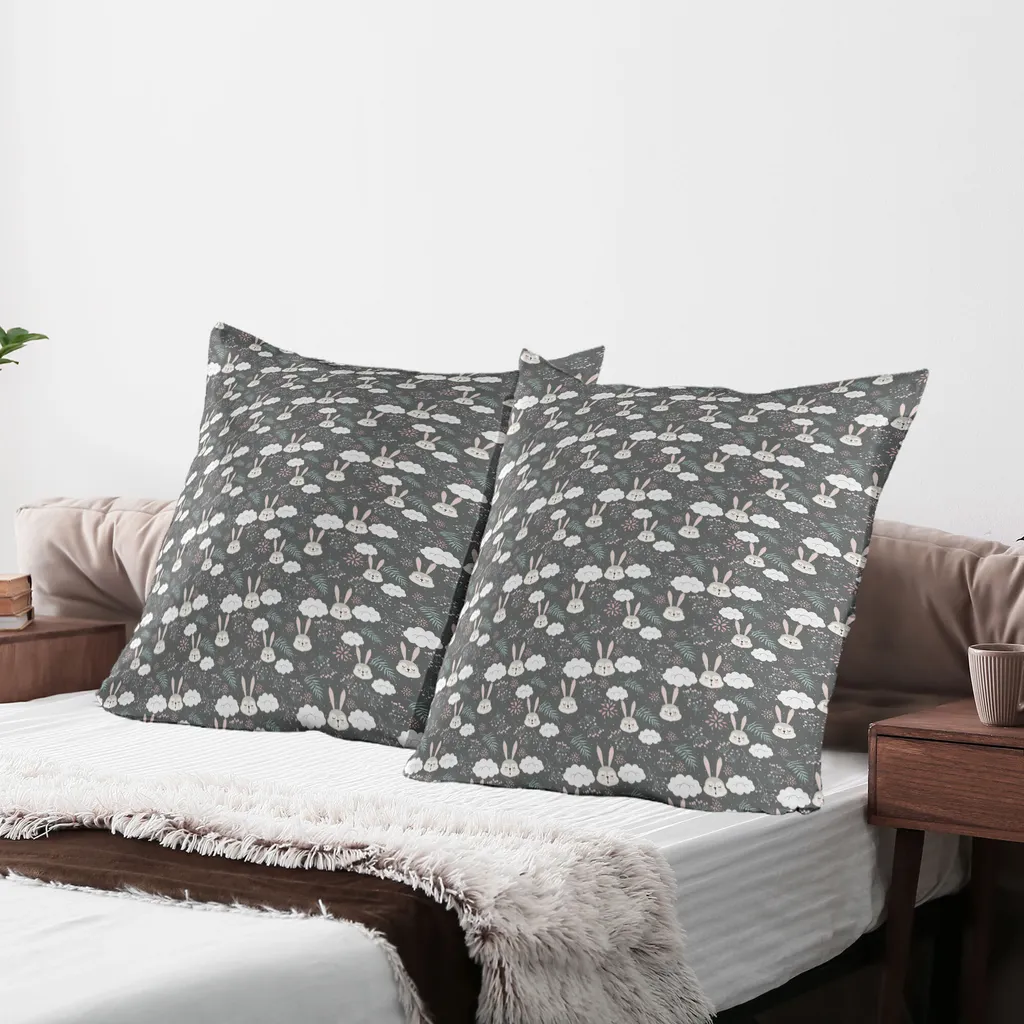 Abakuhaus Set 2 Federe 80x80 Coniglietti Cameretta Bambini Offerta - 2