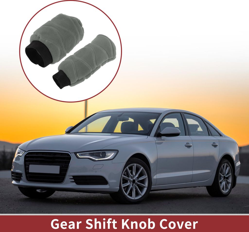 Universeller Auto-Gangschutz Knaufschutz Gangknauf/ Handbremsen/ Gangknauf-Abdeckung Plüsch Grau
