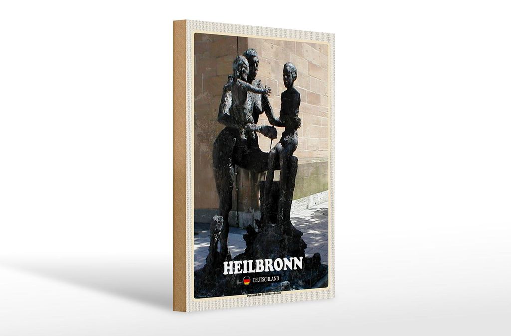 Holzschild Städte Heilbronn Denkmal der Trümmerräumer 20x30cm