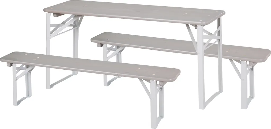 Ensemble de Sièges Enfants en Bois Gris Pliable pour l'Extérieur