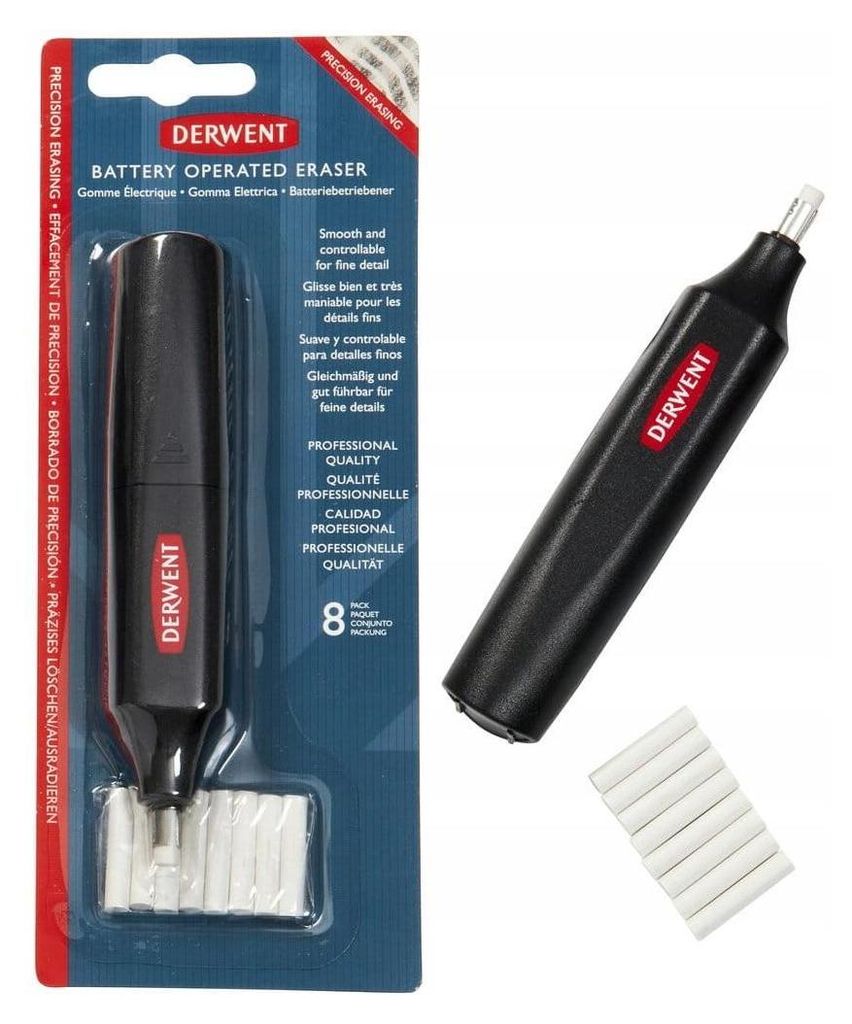 DERWENT Batteriebetriebener elektrischer Radiergummi + 8 Produktbild 