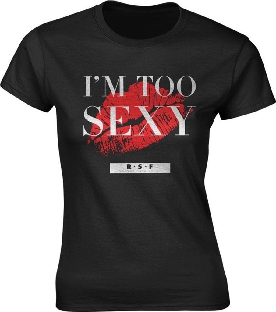 Right Said Fred - "I ́m Too y" T-Shirt für Damen PH3338 (M) (Schwarz/Rot)