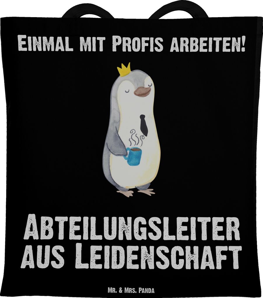 Mr. & Mrs. Panda dokumententasche Abteilungsleiter Leidenschaft - Schwarz - Geschenk, Tote Bag, Shopping Tasche, Büchertasche, Führungskraft, Tea...