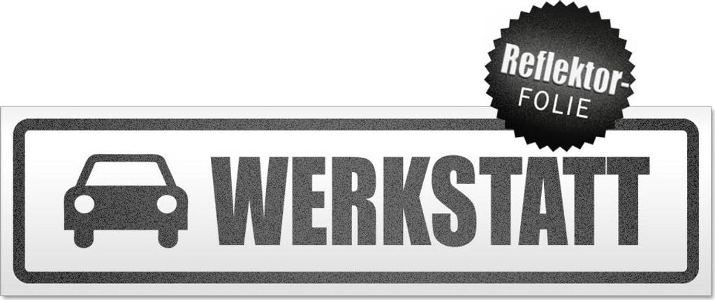 Werkstatt mit Auto Magnetschild Schild magnetisch