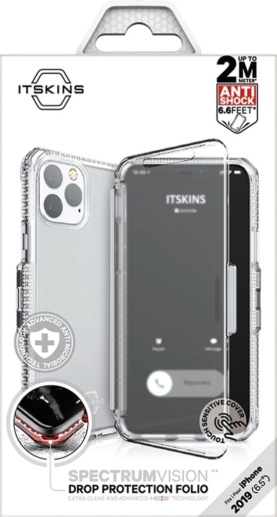 Itskins, Hülle für iPhone 11 Pro Max Folio Verstärkt Spectrum Vision, Transparent