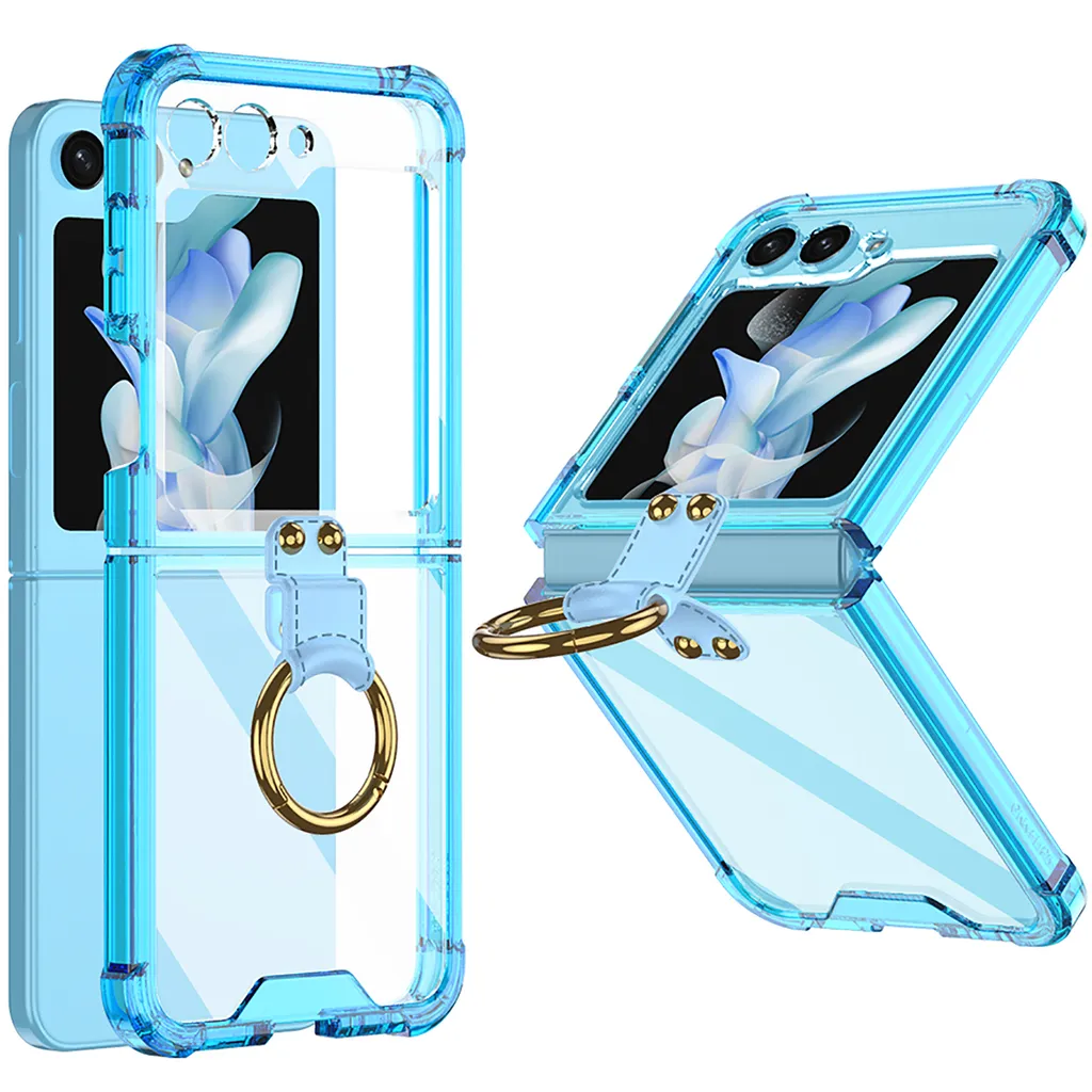 Offerta Custodia Z Flip 5: Protezione 3-in-1 con Anello Blu