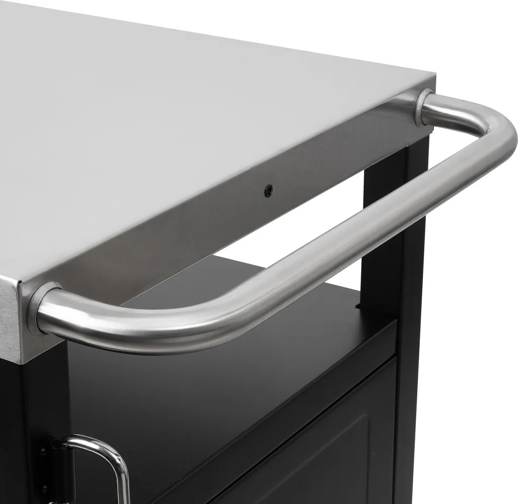 Table de Barbecue avec Grand Plan de Travail Argent et Noir BBQ-Toro