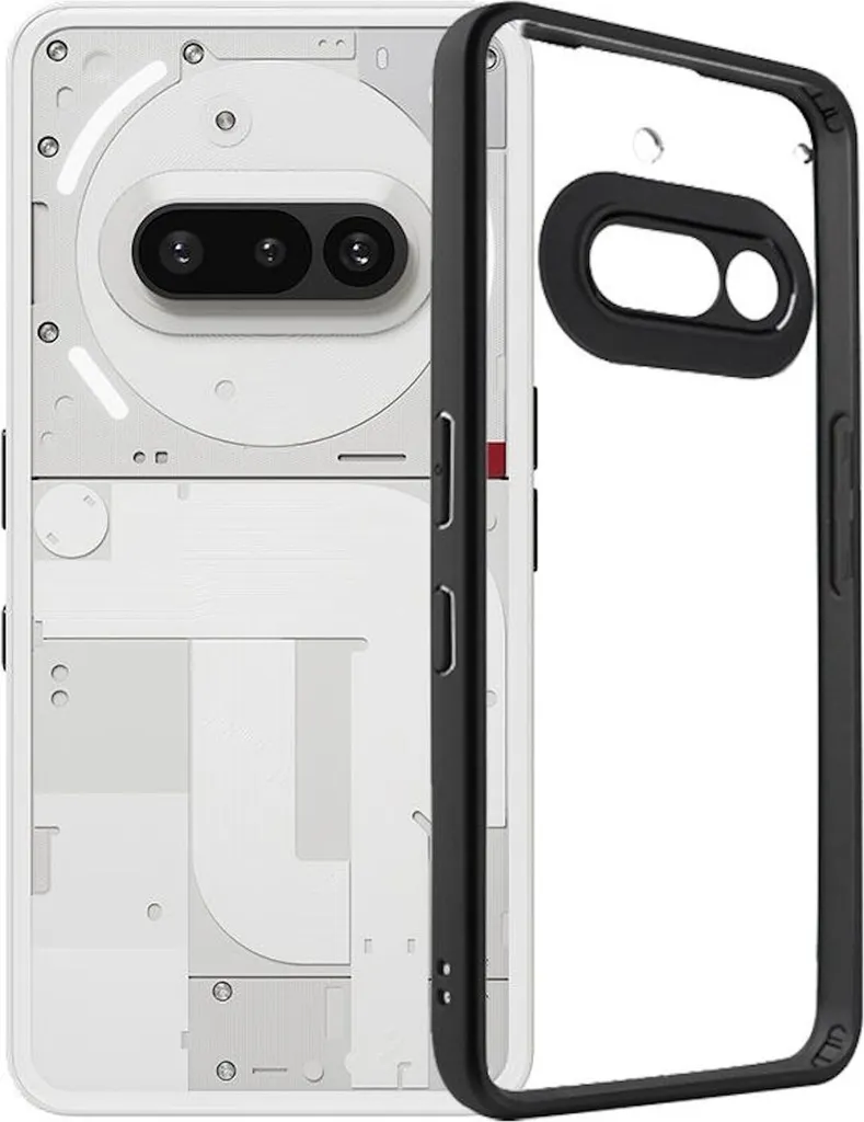 Custodia Nothing Phone 3a Trasparente Anti-Ingiallimento con Bumper Nero