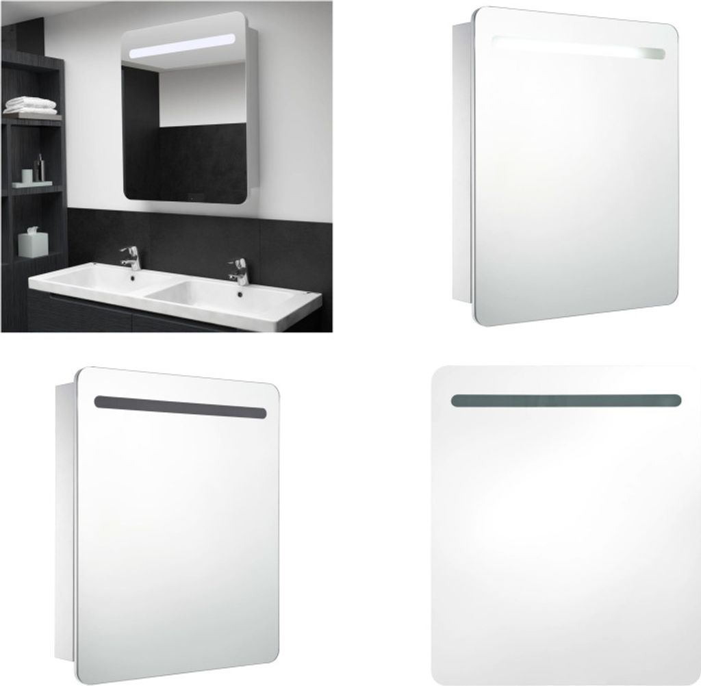vidaXL LED Spiegelschrank 68x9x80 cm - Badezimmerschrank - Badezimmerschränke - Spiegelschrank - Spiegelschränke