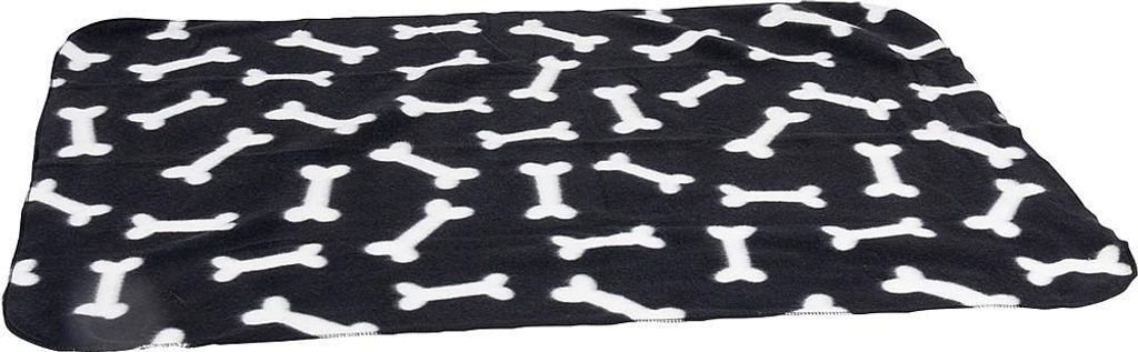 Karlie - Fleecedecke Mit Knochen Motiv Schwarz, 100X70Cm, 1030689
