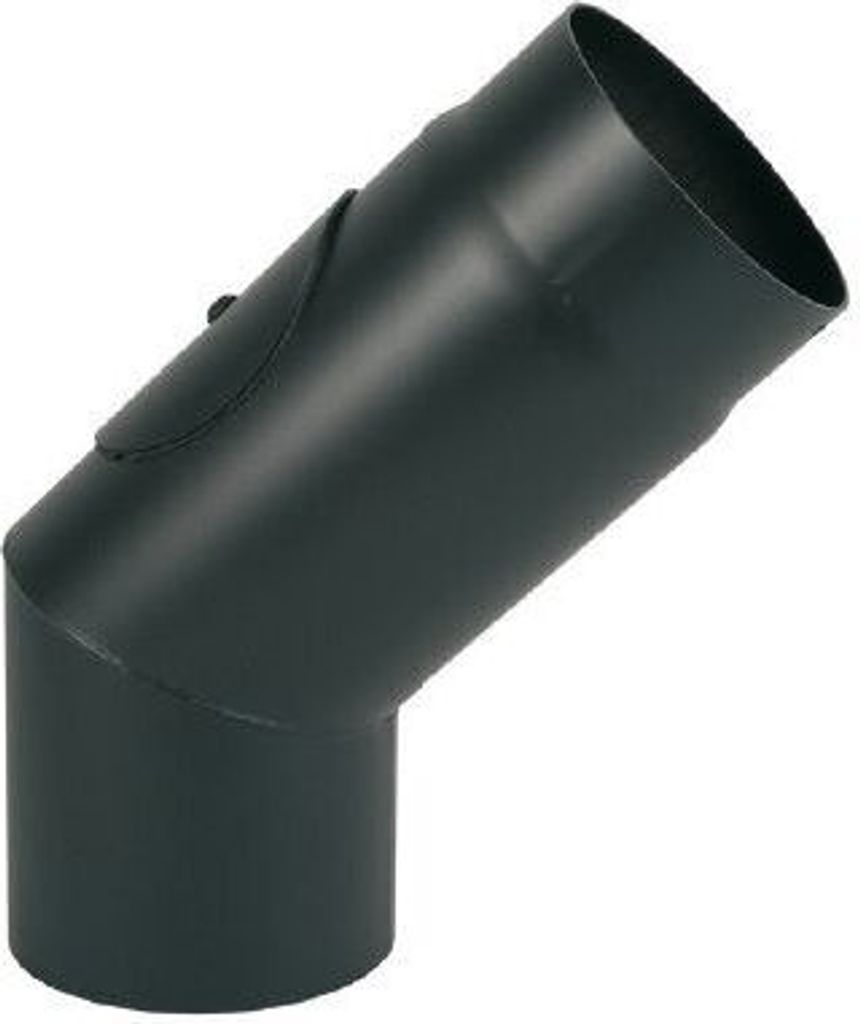 Inspektionsfähiges 45°-Winkelstück Schwarz für Schornstein - Durchmesser 200 mm