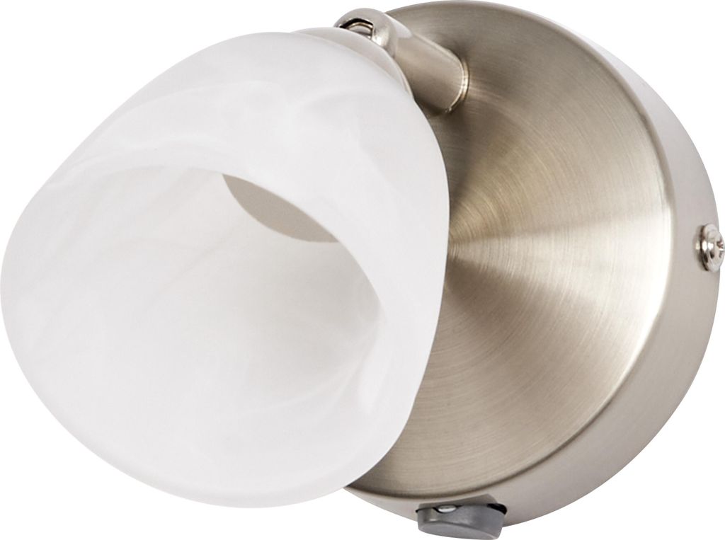 OSRAM Spot Cup Wandleuchte 1xG9 Gebürstet Nickel, Spotleuchte Alabasterglas verstellbar, Wohnzimmer Flur Metall