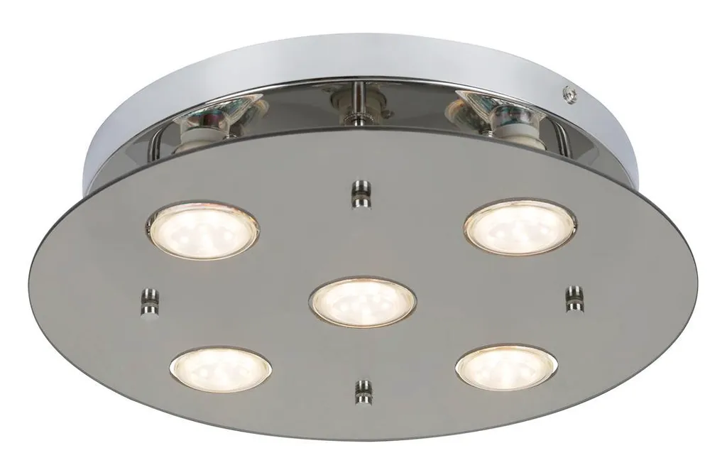 Luminaire de Plafond Naomi Rabalux 2645 à 5 Lumières Verre Fumé Chromé