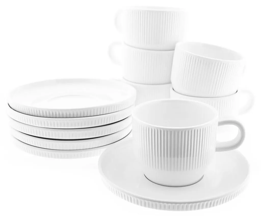 Fornitura 12 Tazzine Espresso 100ml per Bar e Hotel | Bianco Ripple