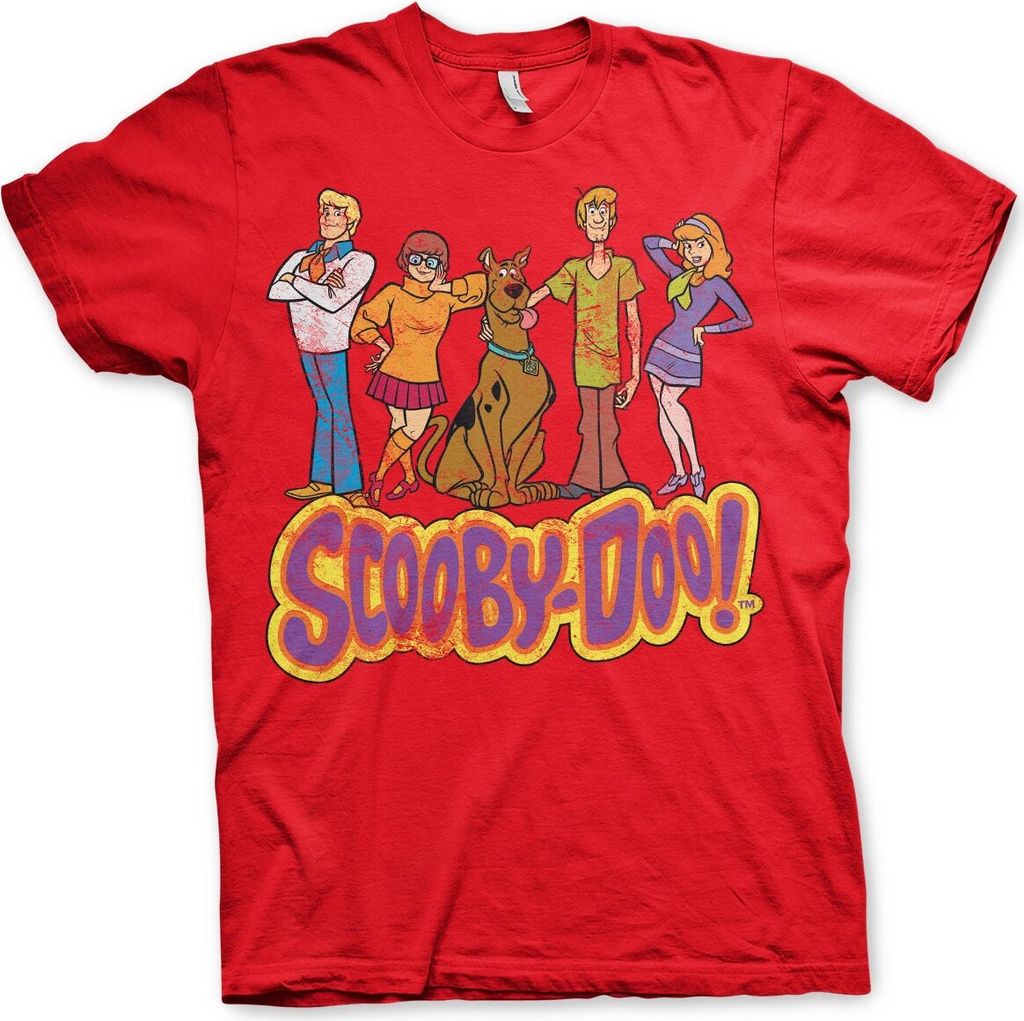 Team Scooby Doo Distressed T-Shirt - Large - Red