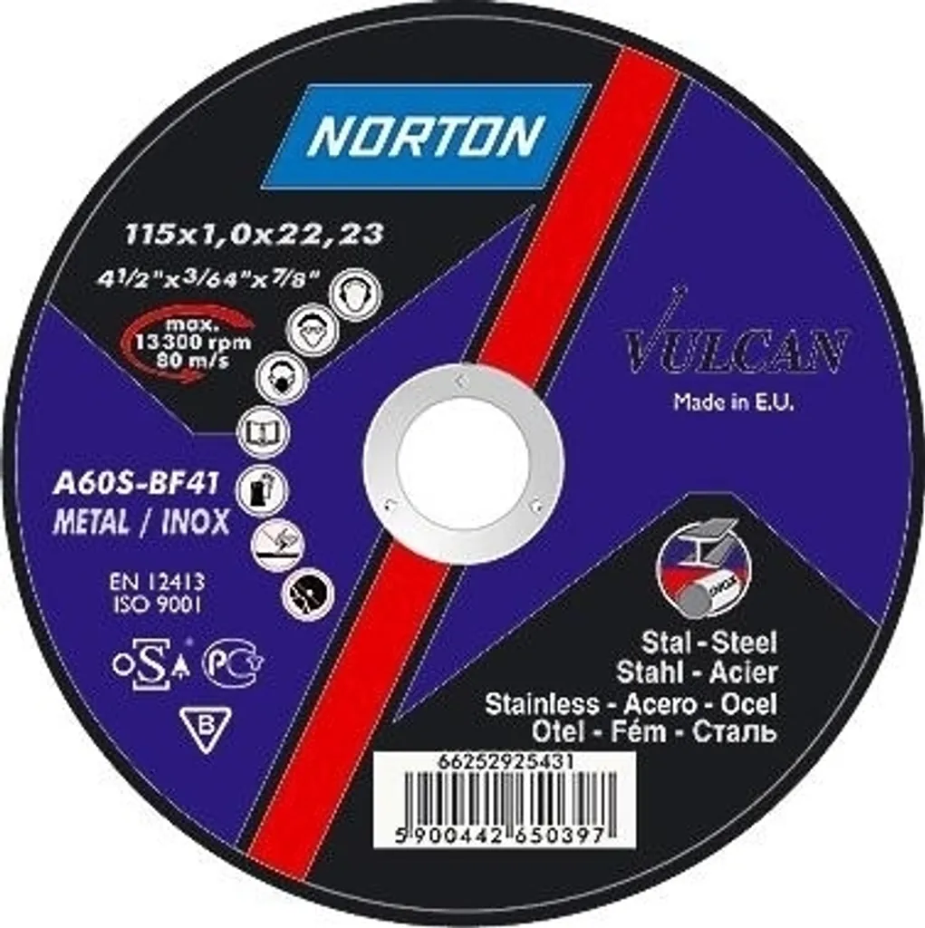 Norton Vulcan: Eccellenza nel Taglio Metalli 115x1,0x22 Inox - 1