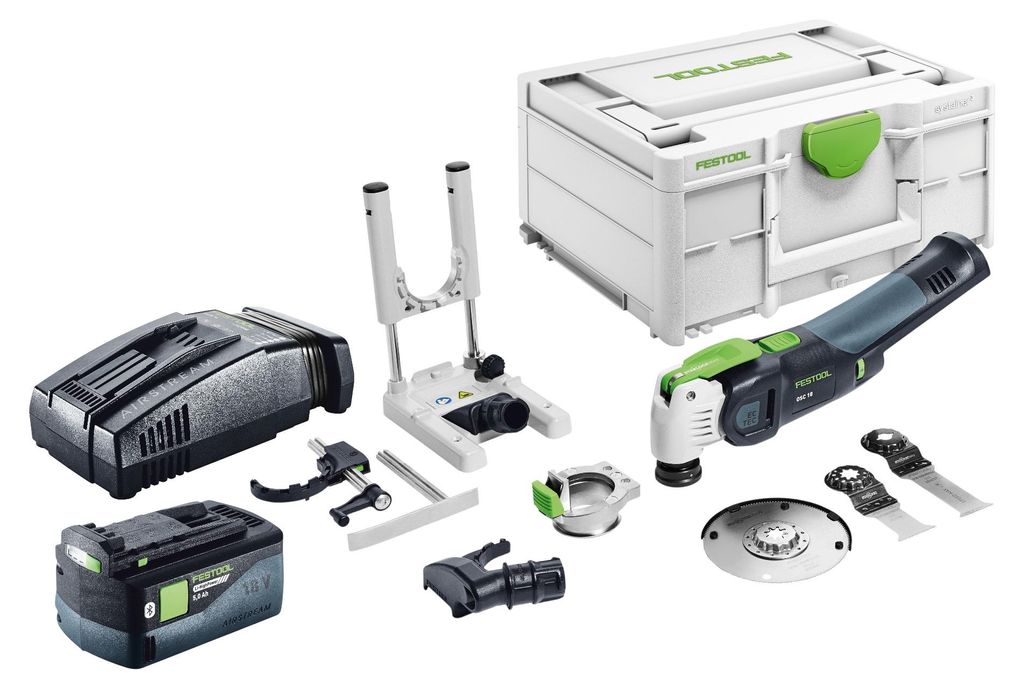 Festool OSC 18 E-Basic-Set Akku Oszillierer 18 V Starlock Max Brushless + 1x Akku 5,0 Ah + Schnellladegerät + Systainer