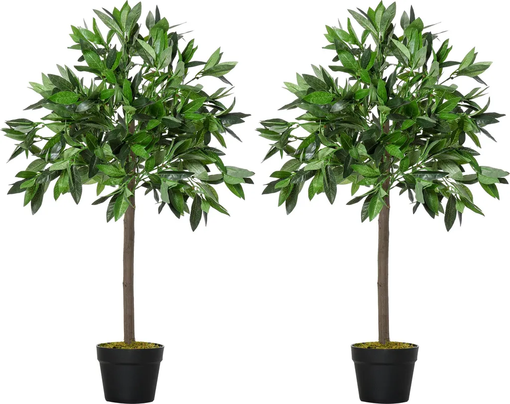 Décoration d'Intérieur : Duo de Lauriers Artificiels 90cm pour Salon et Pro