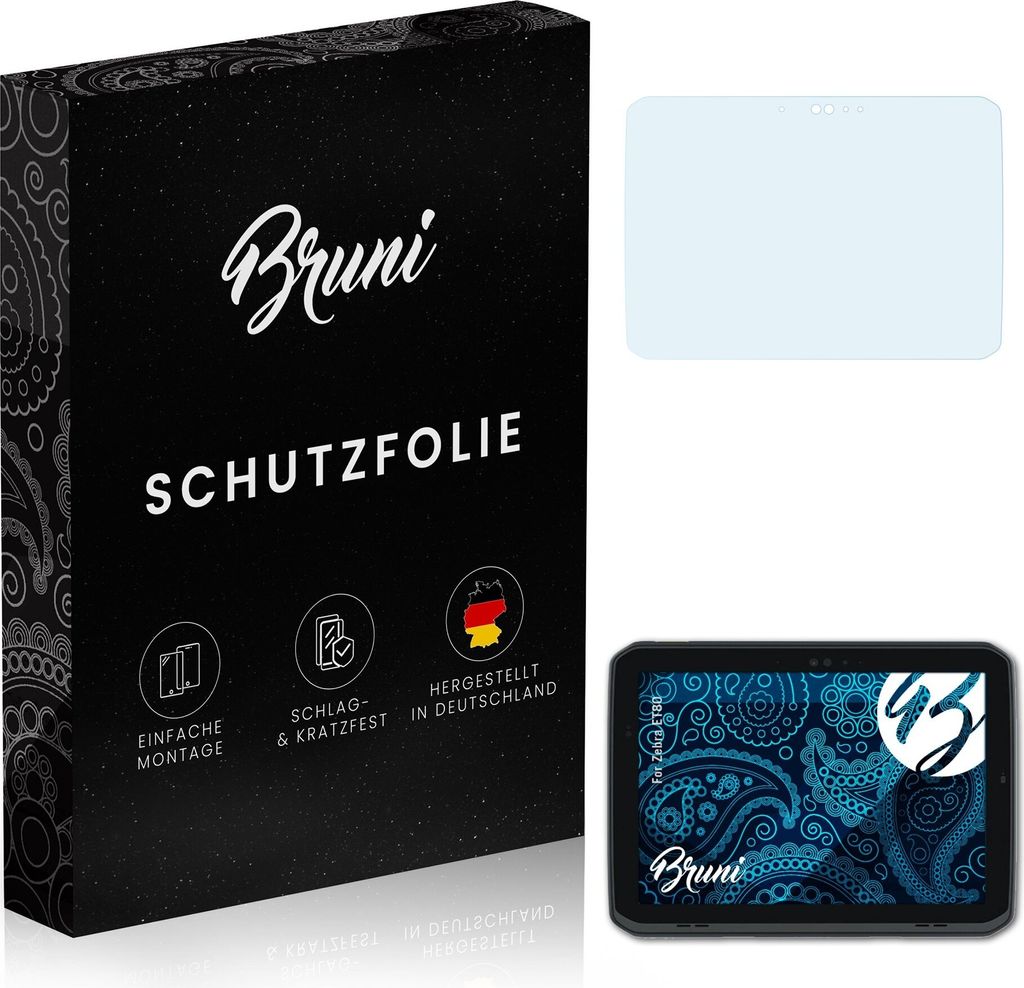 Bruni Basics-Clear 2x Schutzfolie kompatibel mit Zebra ET80 Folie