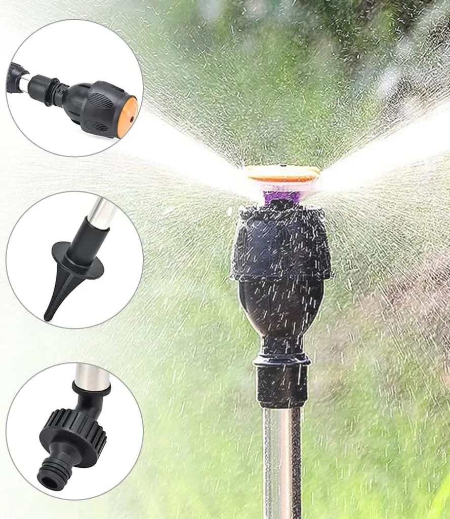 Évitez la pelouse sèche : Arroseur rotatif télescopique 360° (Pack de 2)