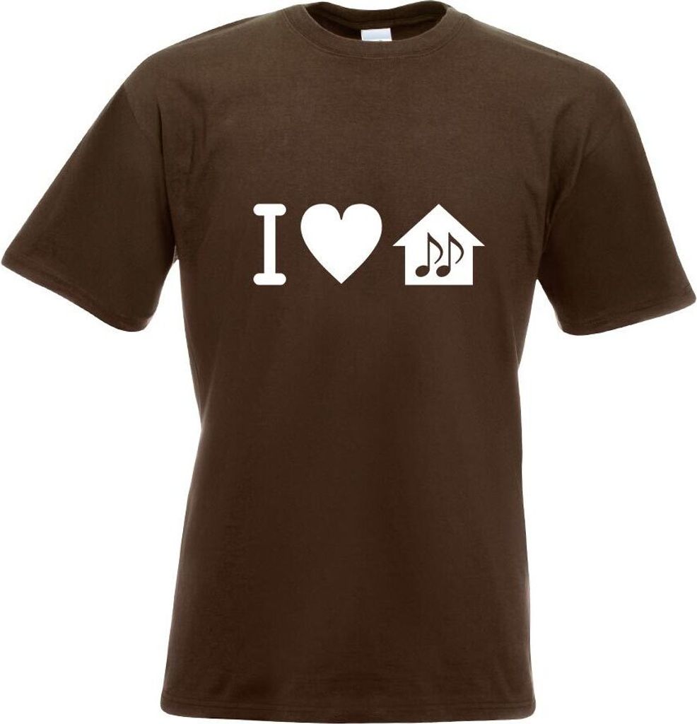 Kiwistar - T-Shirt - Chocolate - I Love House Music Motiv2 Motiv Bedruckt Funshirt Design Print - mit Motiv Bedruckt - Funshirt Design - Sport - Fr...