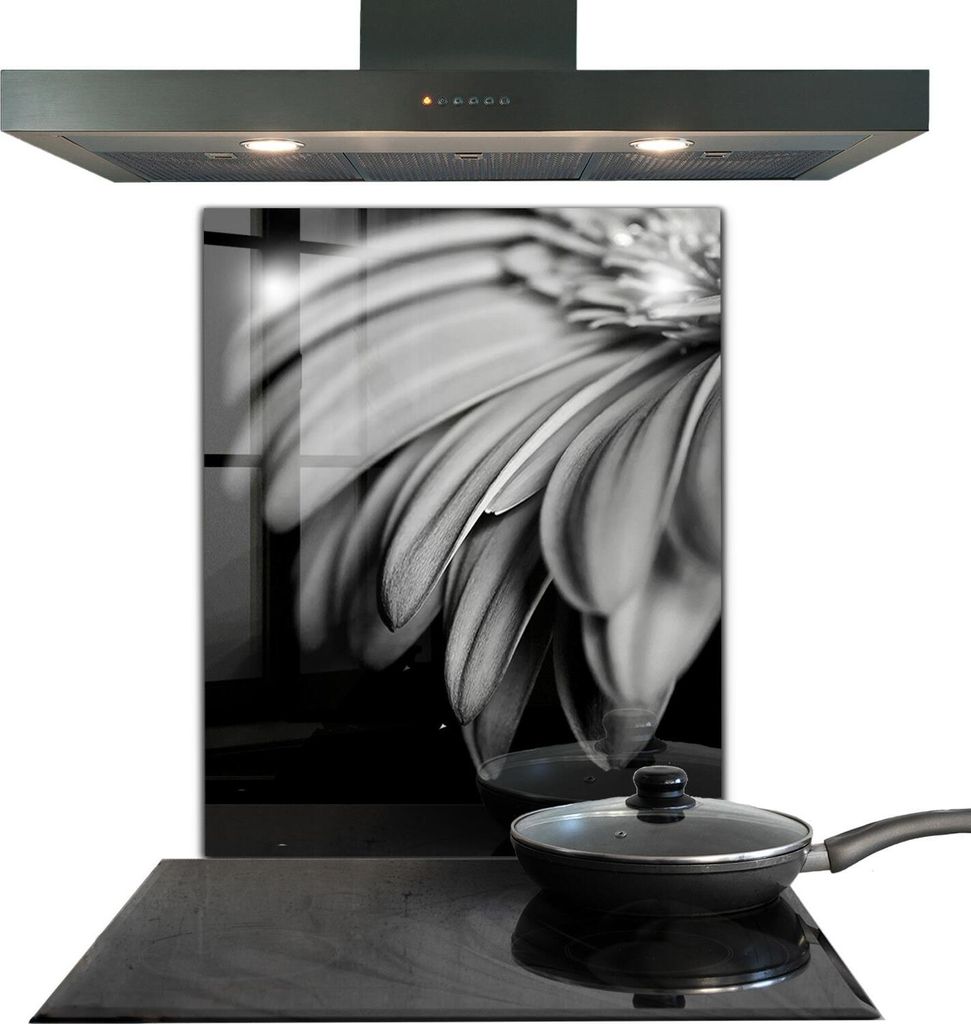 Spritzschutz aus Glas Küchenrückwand - Wandschutz für Herd und Spüle - 60x80 cm - Gerber Schwarz-Weiß-Foto