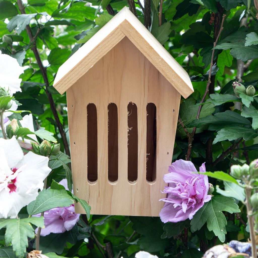 Schmetterlingshaus, bemalbar | Holz, beige | H 19,5 x B 13,5 cm