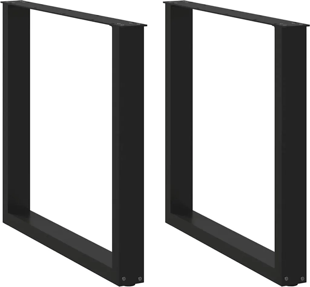 BEI CLORIS Gambe Tavolo Acciaio U Nero 80x72-73cm - Coppia 2 Pezzi