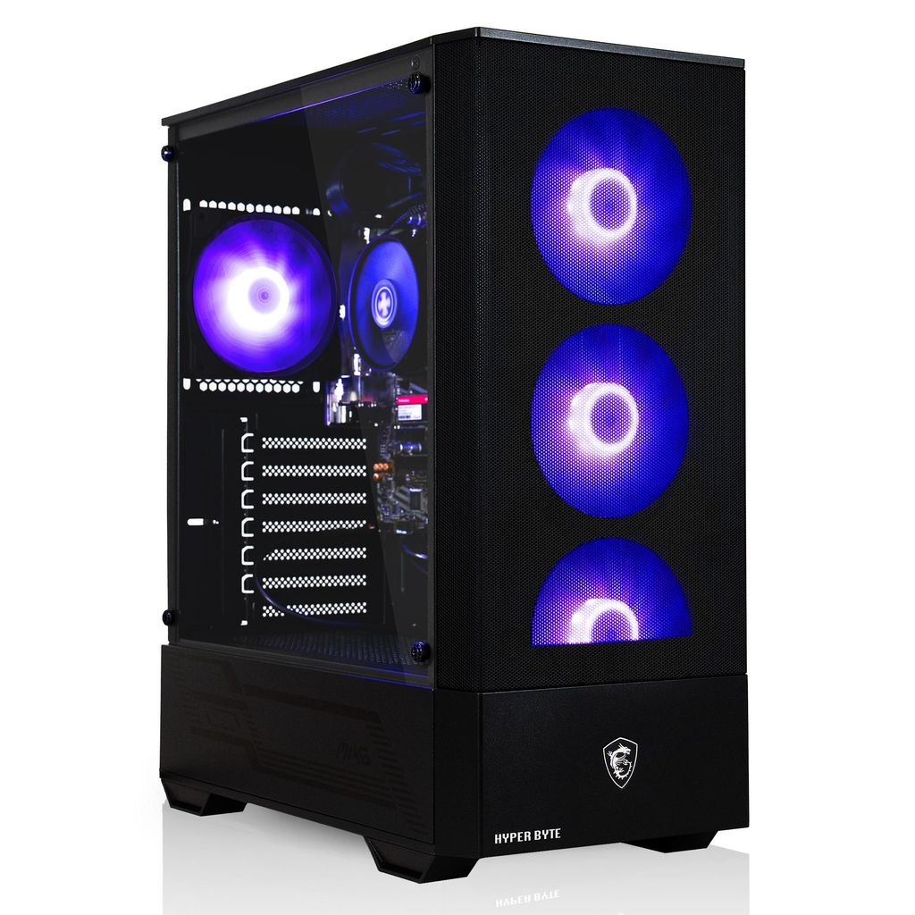 HYPER BYTE Essential - Gaming PC / Computer - AMD Ryzen 3 3200G | 3,6 GHz | Vega 8 | 16GB DDR4 | 256GB SSD | WLAN | Win11 Pro