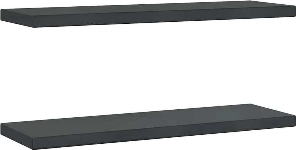 vidaXL Mensole a Muro 2 pz Acciaio Inox Nero 75x23,5x3 cm Offerta
