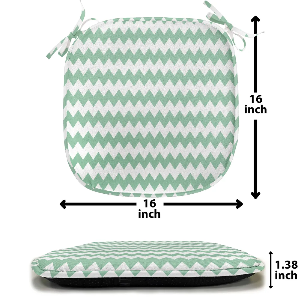 Coussin Décoratif Moderne à Sangles 40x40cm - Vert Jade et Blanc - 3