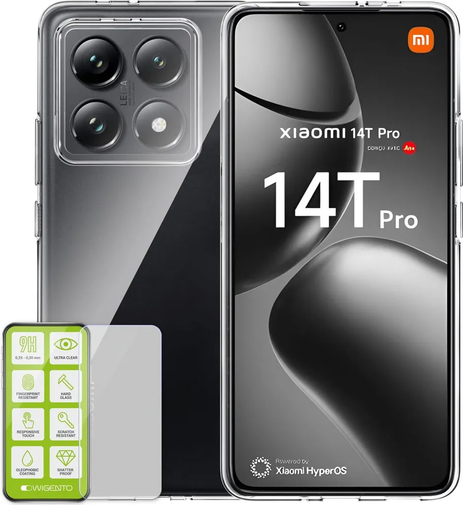 Cover Xiaomi 14T Pro Trasparente Slim + Pellicola Vetro Temperato H9