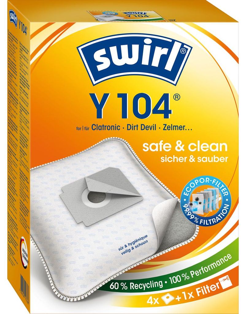 Swirl Y 104, Prachový sáček, Bílá, 4 kusů Obrázek produktu 