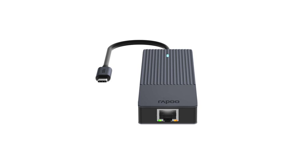 Rapoo USB-C Multiport Adapter 6-in-1, grau Produktbild 