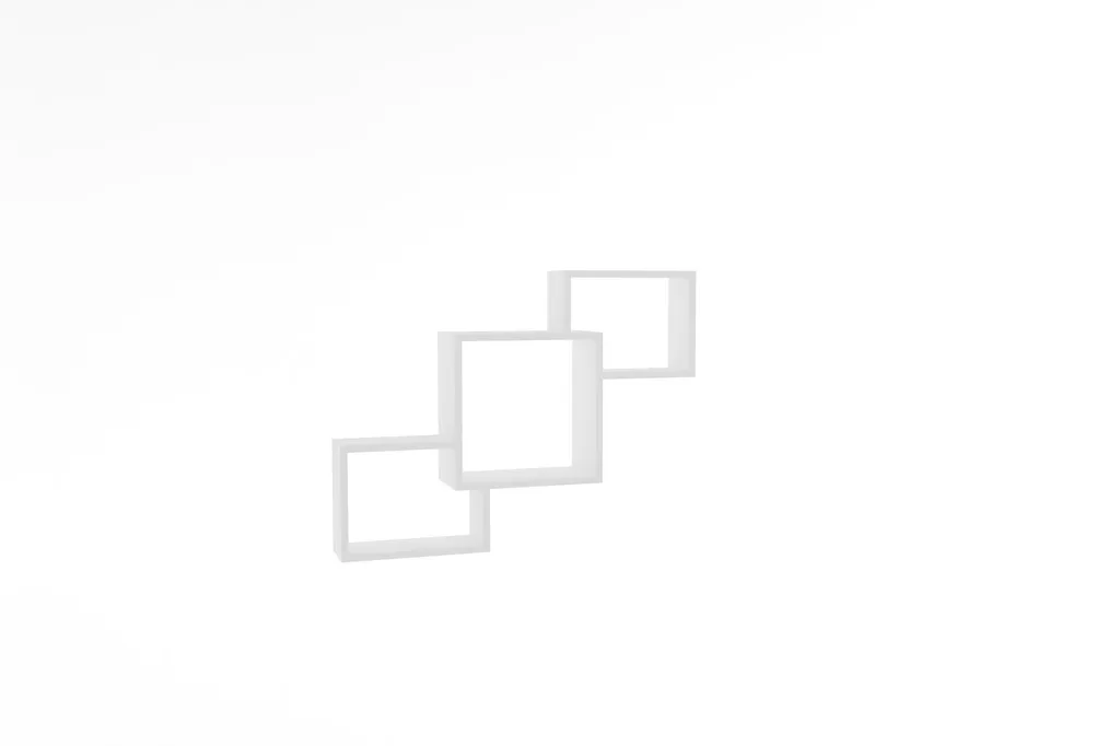Étagère Murale 100% Mélaminé Blanc et Argent Skye Decor - Format 98 cm - 3