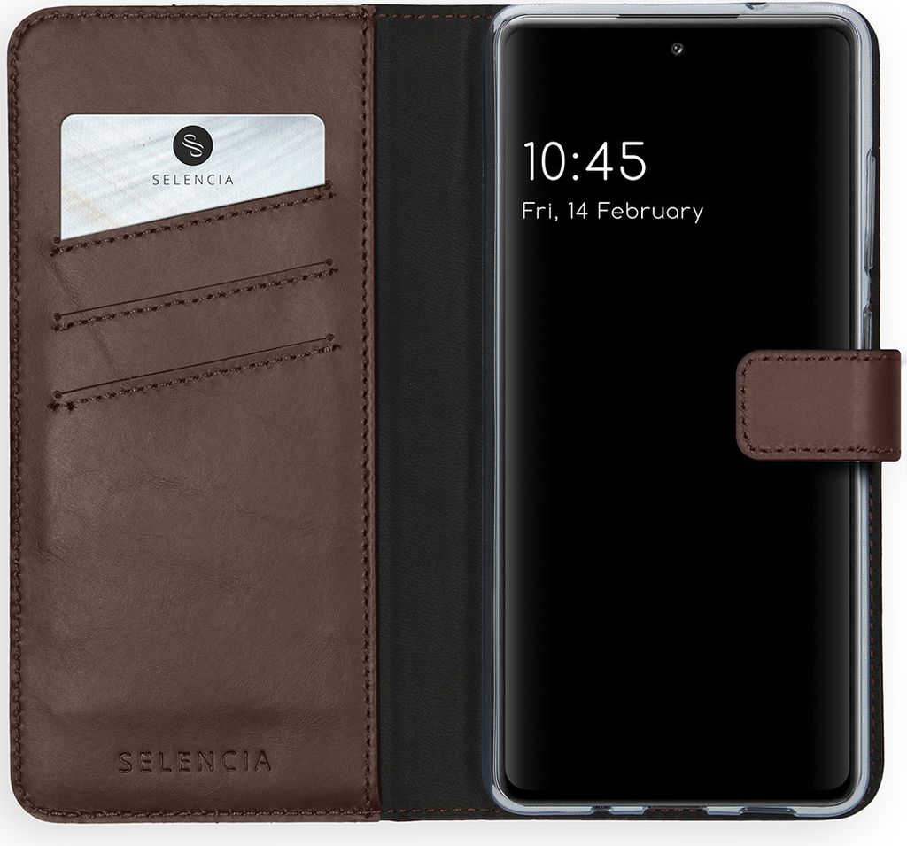 Selencia Echtleder Klapphülle Samsung Galaxy S20 FE - Braun