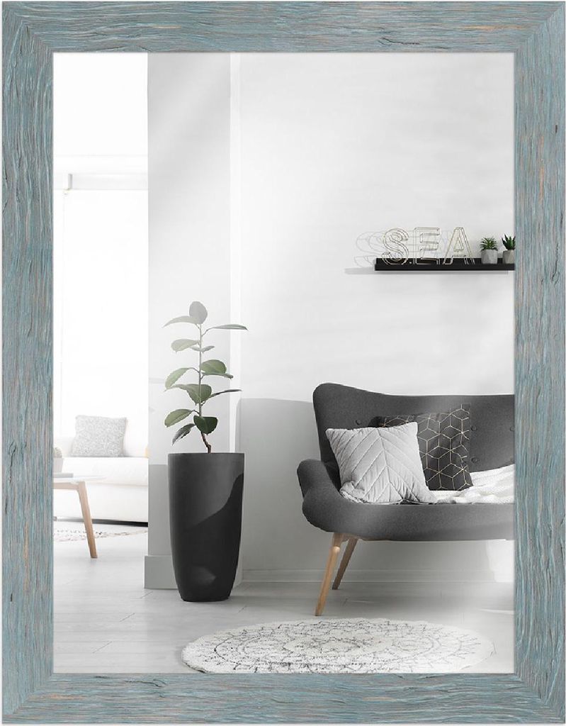 MendeFrames H750 Wandspiegel Strandhaus blau 18x24 cm