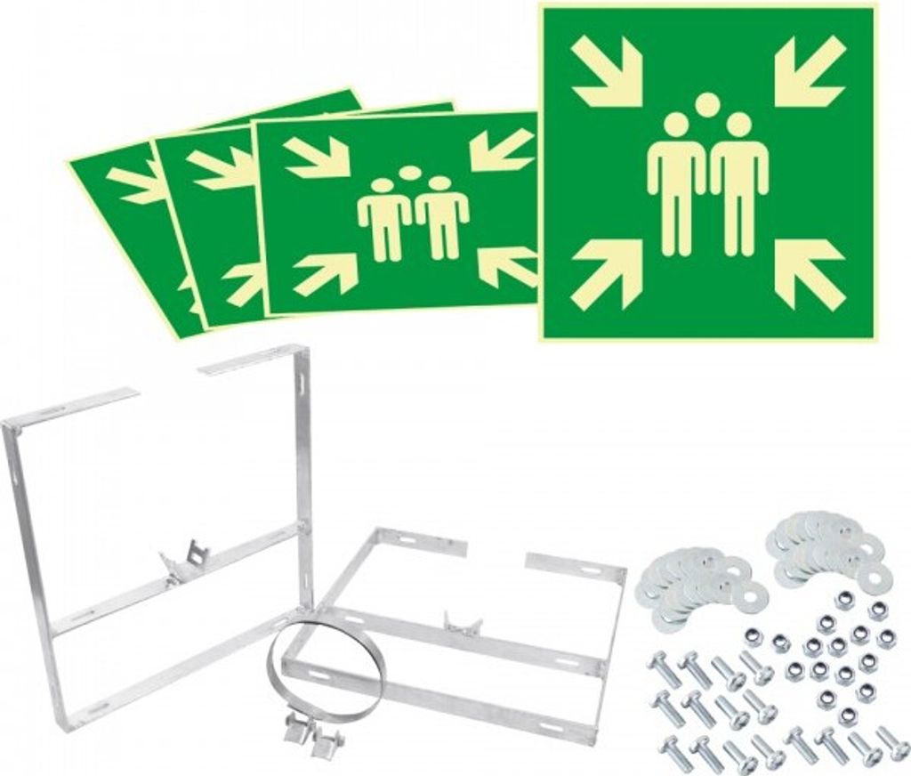 Schild I PERMALIGHT power langnachleuchtend Würfelset Sammelstelle, Aluminium...