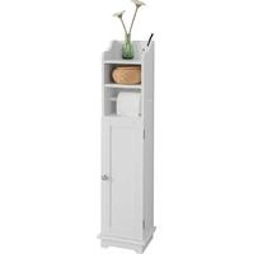 Meuble WC gain de place 20 cm de large pour rangement discret blanc