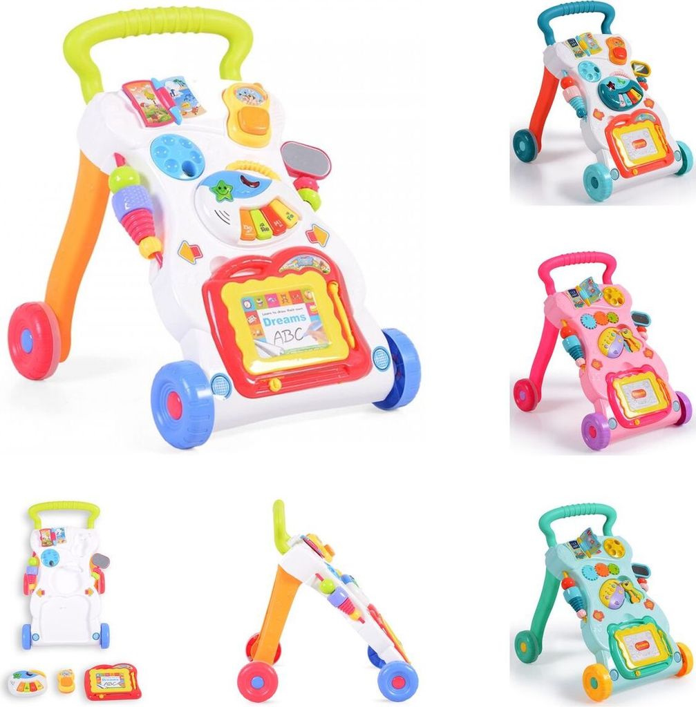 Moni Lauflernwagen Dreams, Spielcenter, Zeichenbrett, Melodien und Geräusche blau