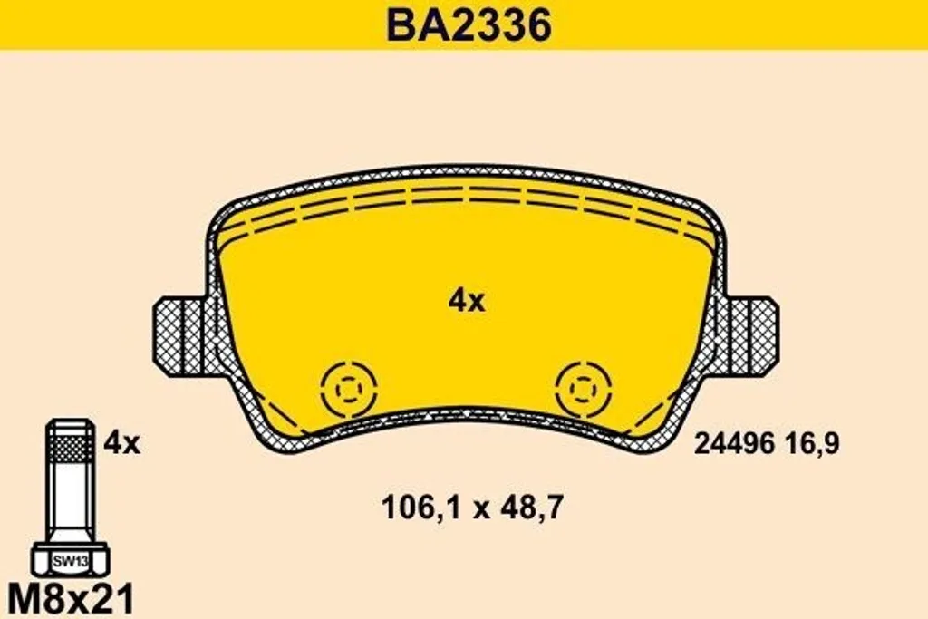 BARUM BA2336 Plaquettes de Frein Arrière à Haute Résistance Thermique