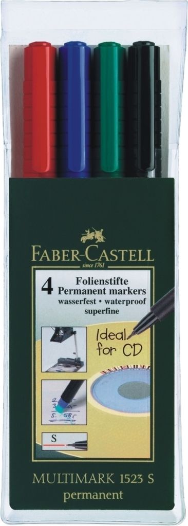 FABER-CASTELL Marker Multimark permanent S 4er Etui 5Stk