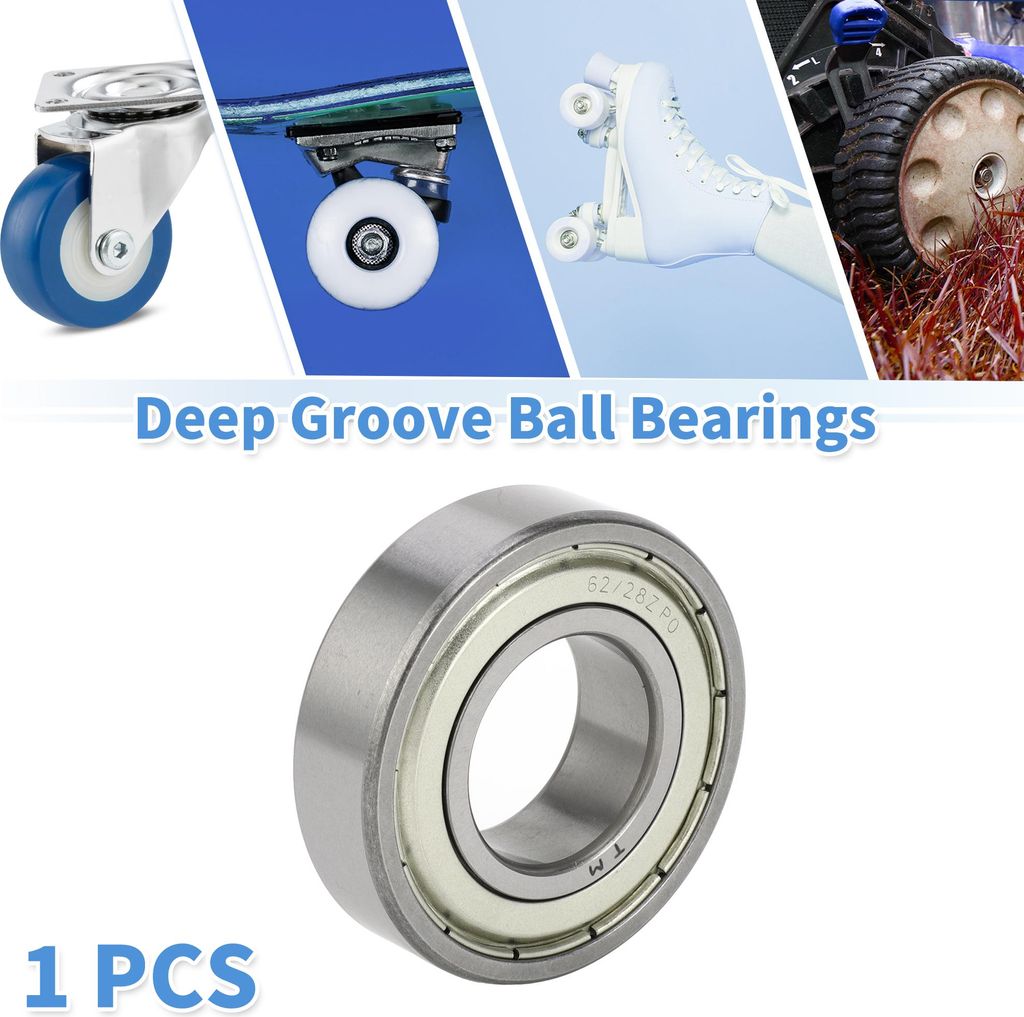 62/28ZZ Rillenkugellager P0 28x58x16mm Geschmierte Lager Doppel-Metall-Dichtung Silberton Roller Skateboard Rad