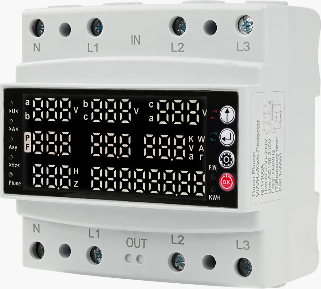 Moniteur de tension et courant triphasé avec écran couleur numérique AC - 2