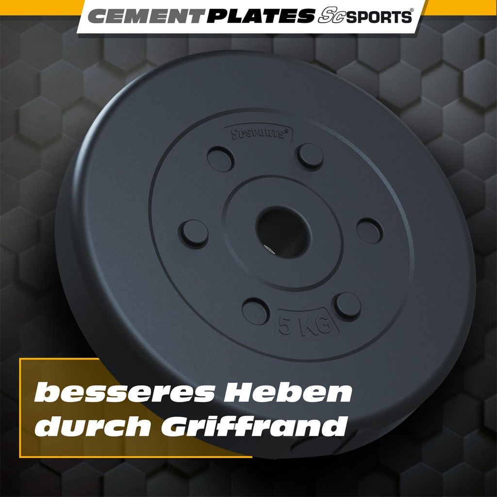 ScSPORTS® Hantelscheiben - Set, 30 kg (2x5kg, 2x10kg), Ø Produktbild 10