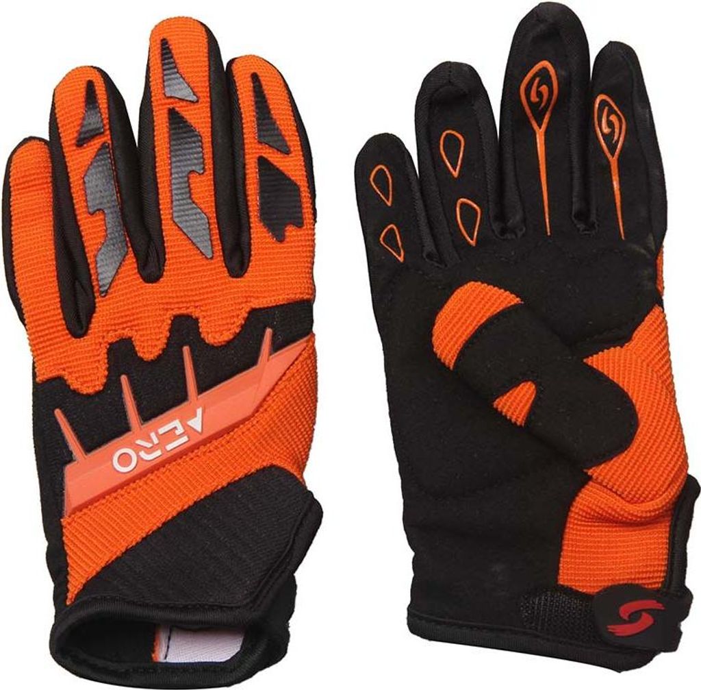 Motocross Handschuhe Kinder MTB Downhill Mountainbike AERO Orange Größe S