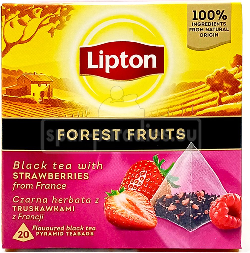 Lipton Schwarzer Tee mit Erdbeeren aus Frankreich 20x30g